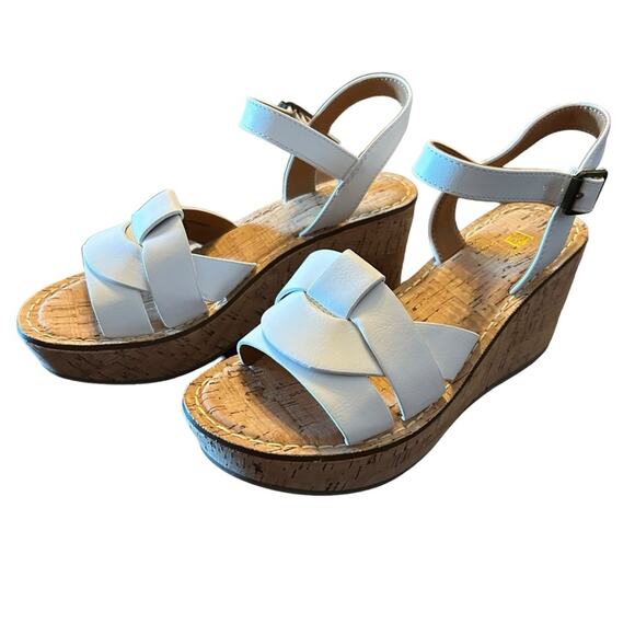 White Mountain Cork Platform Wedge Sandals Strappy Upper Retro 80s NEW Size 6 - Picture 7 of 11